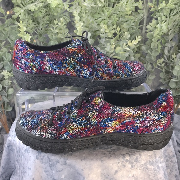 V-Italia Dark Mosaic Leather Oxford Round Toe Walkers WMS 5.5/6 (EUR36)✨VGUC✨ - Picture 5 of 10